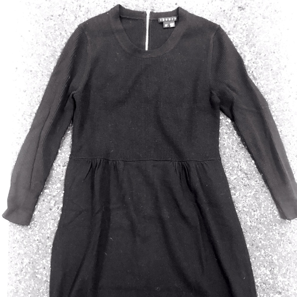 Theory Black Dress with Full back Zipper size S